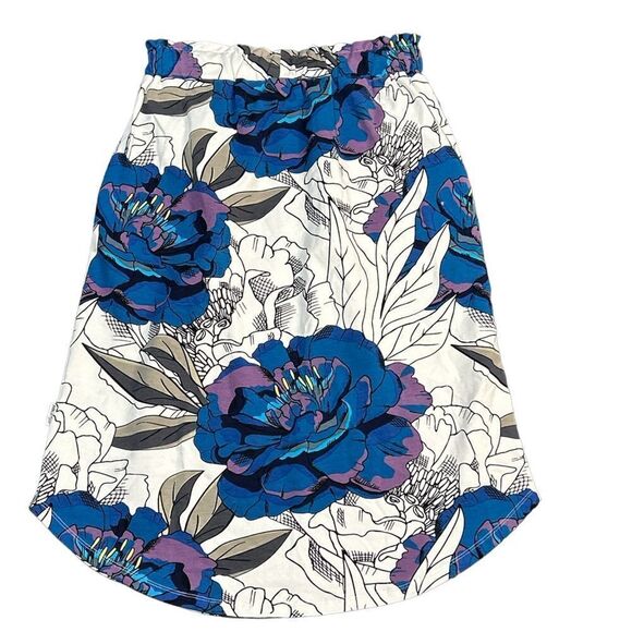 𝅺home-lee Midi Blue Peony Print Skirt 8-10 Medium NWT - Picture 2 of 7